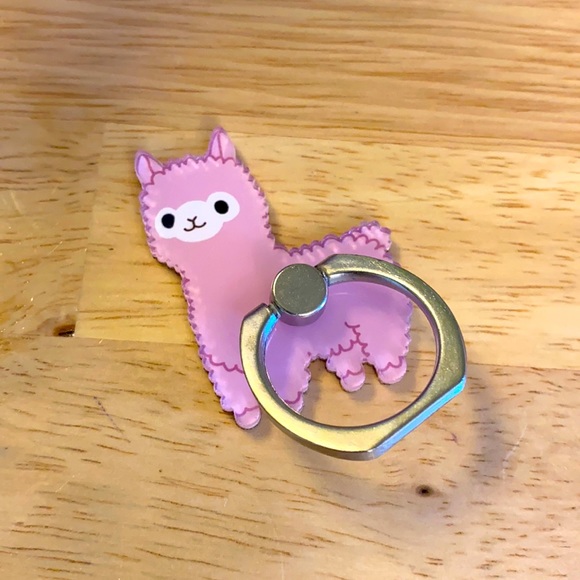Llama Phone Ring | Rotating Metal Stand | Pink - Picture 4 of 6